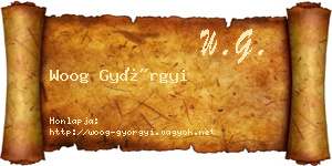 Woog Györgyi névjegykártya